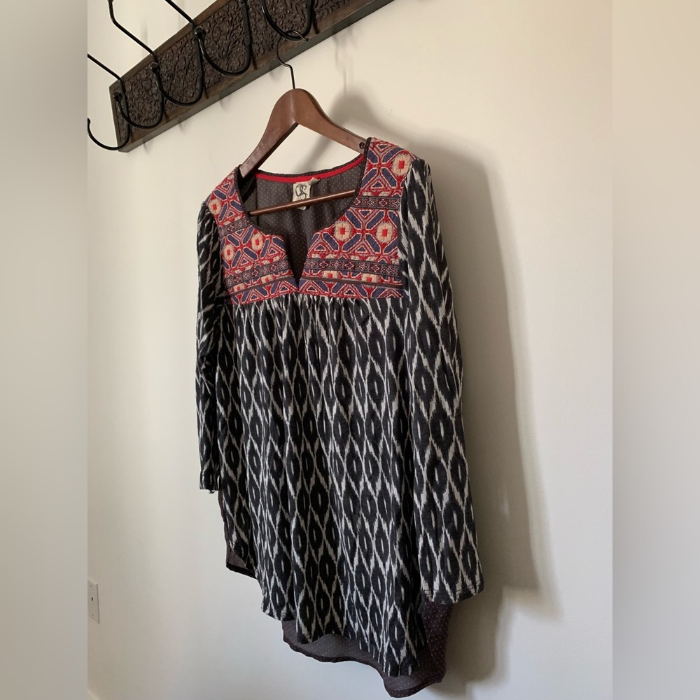 Anthropologie One September Embroidered Palambra Blouse